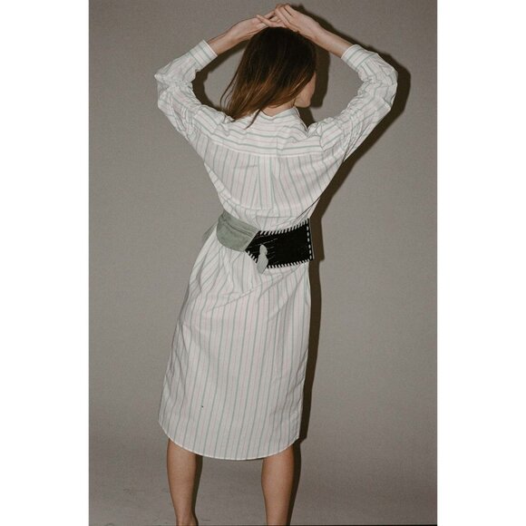 Maryam Nassir Zadeh Tierra Belt Navy/Anise Size Medium/Large NWT - Picture 4 of 7